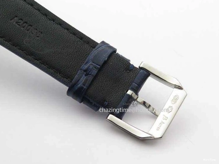MIROTIME 0113 Portuguese IW5444 SS White Dial Blue Numbers On Blue Leather Strap A Modern 7258